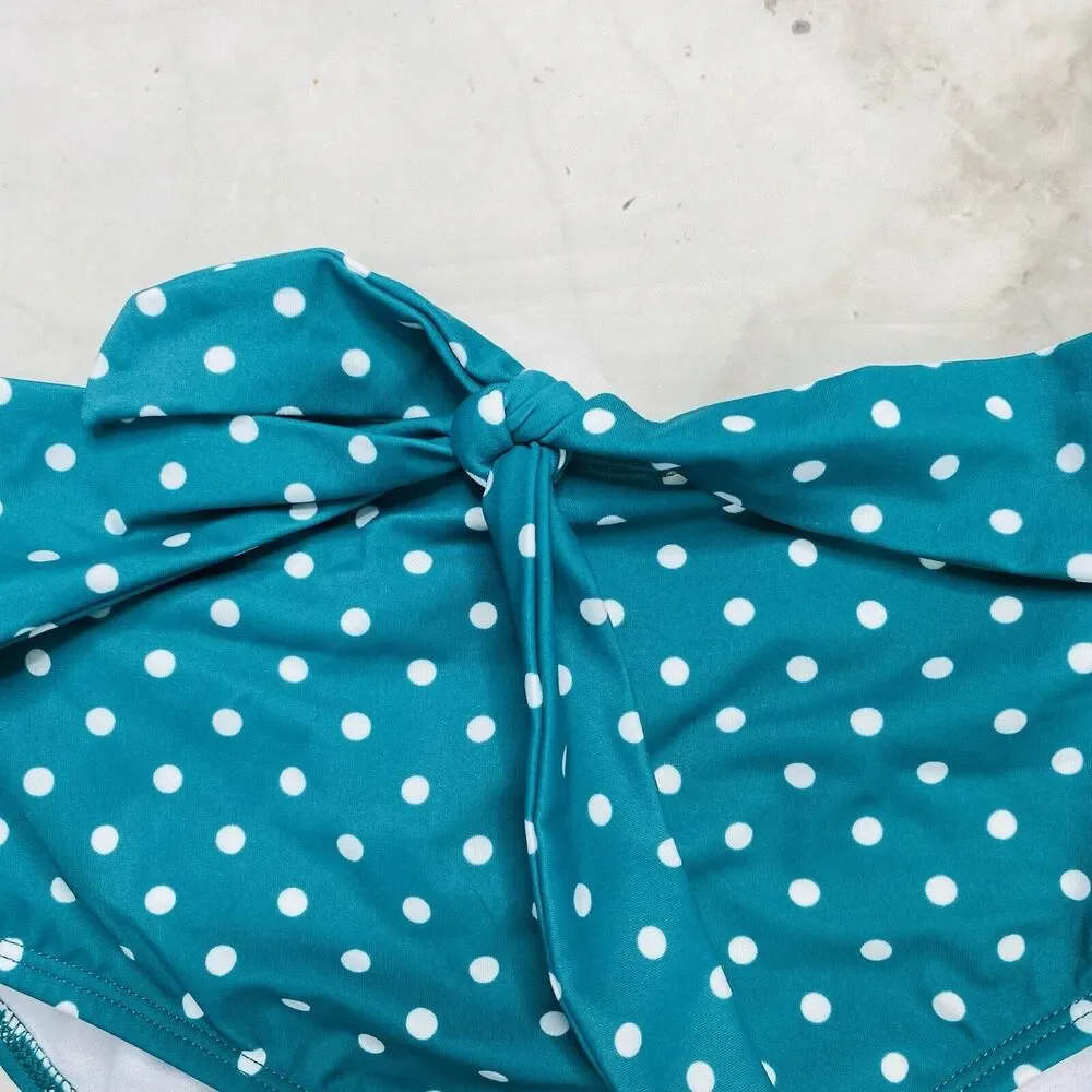 Salt + Cove Juniors Dot it Goin On High-Waist Bikini Bottoms Green Size XS Belt